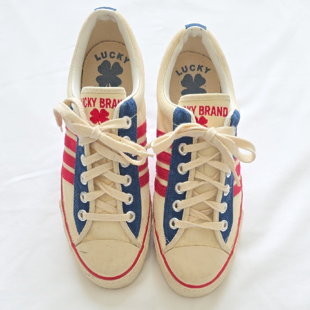 Lucky Brand Kids' Beige and Navy Sneakers
